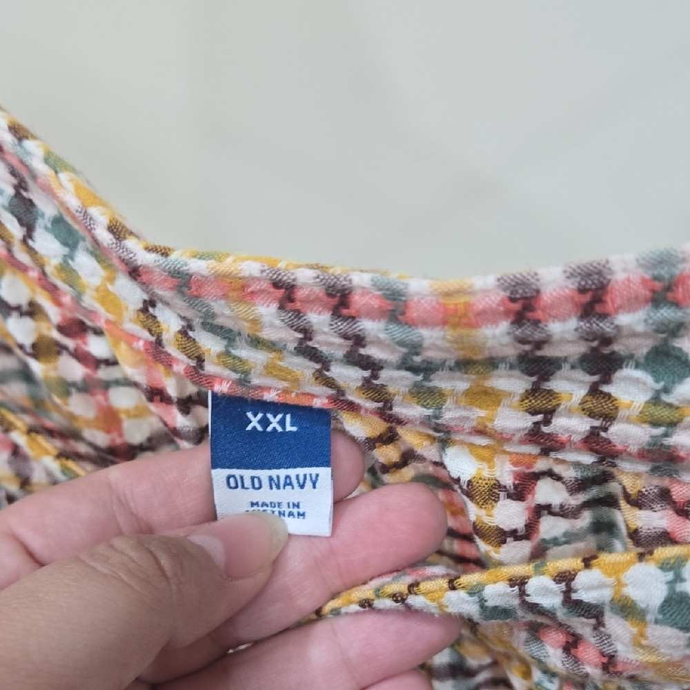 Old Navy Multicolor Checkered Midi Dress - Picture 2 of 3